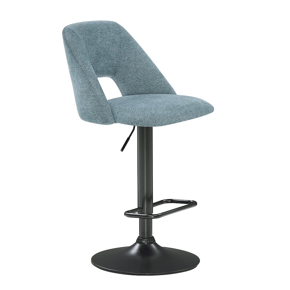 Nuvia Contemporary Adjustable Barstool with Upholstered Swivel Seats, Set of 2. Picture 5