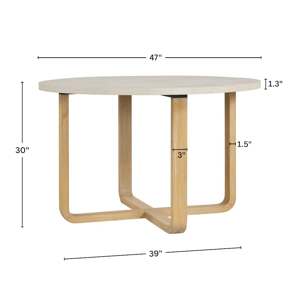 Arden 47" Round Wood Dining Table. Picture 9