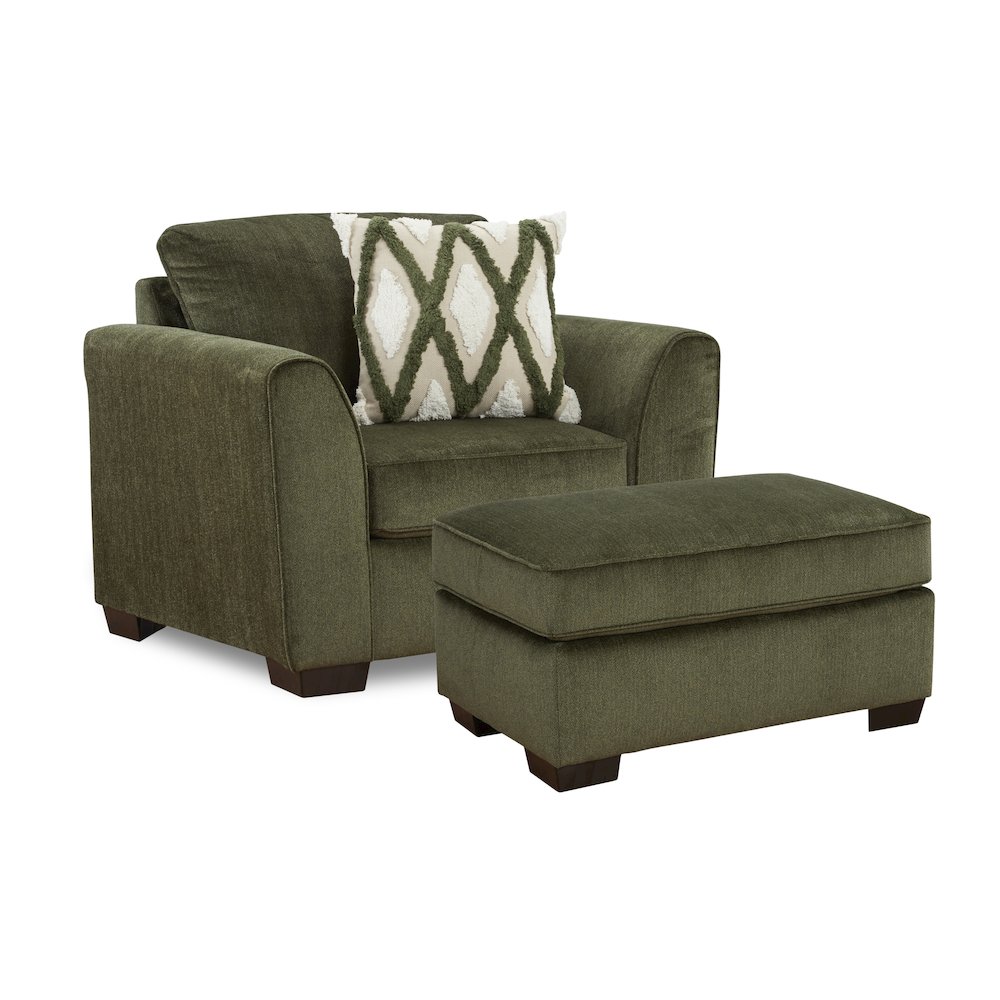 Marvella 2-PC Living Room Set, Arm Chair and Ottoman with Chenille Upholstery. Picture 1