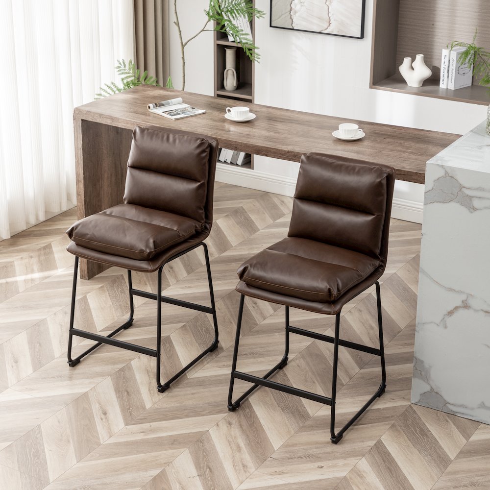 Milos Upholstered 26-inch Counter Height Stools, Set of 2. Picture 5