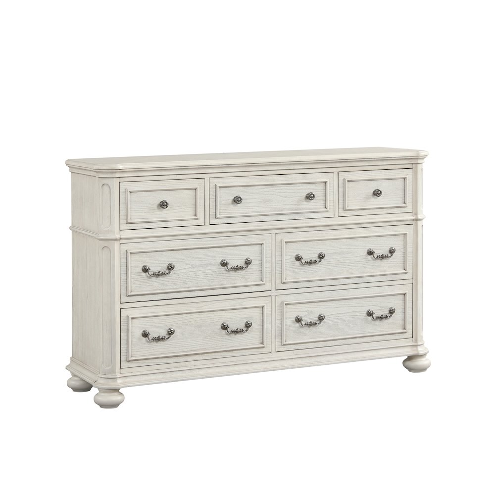 Nelson 7-Drawer Bedroom Dresser, Antique White. Picture 1