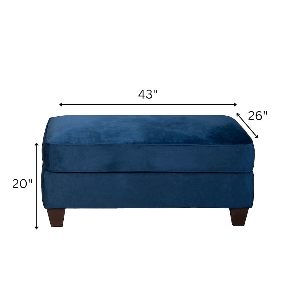 Camero Fabric Cocktail Ottoman in Navy Blue. Picture 5