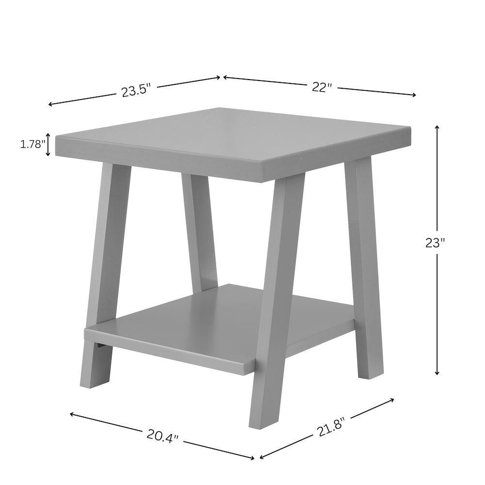 Athens Contemporary Wood Shelf End Table in Navy Blue. Picture 7