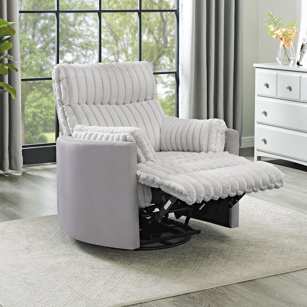 Bocaton Wide Wale Corduroy Upholstery Manual Recliner. Picture 2