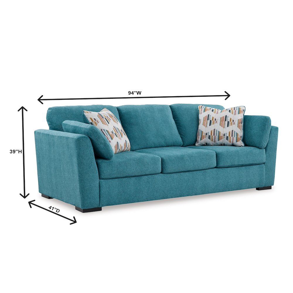 Clareen Upholstered Stationary Sofa, Teal. Picture 6