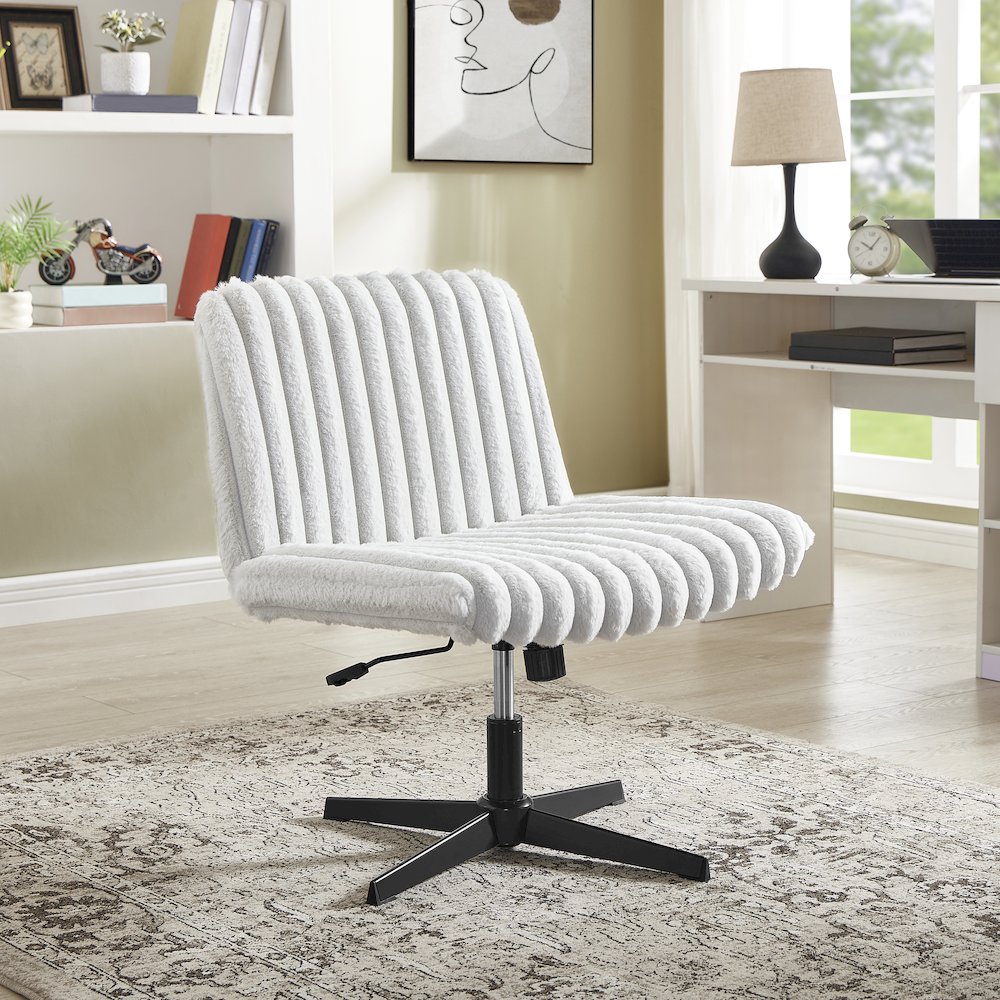 Blynn Adjustable Swivel Criss Cross Chair, Office Chair Vanity Chair. Picture 2