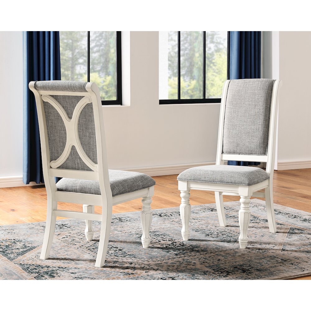 Belleza French Country 5-PC Dining Set in Antique White and Weathered Oak Finish. Picture 10