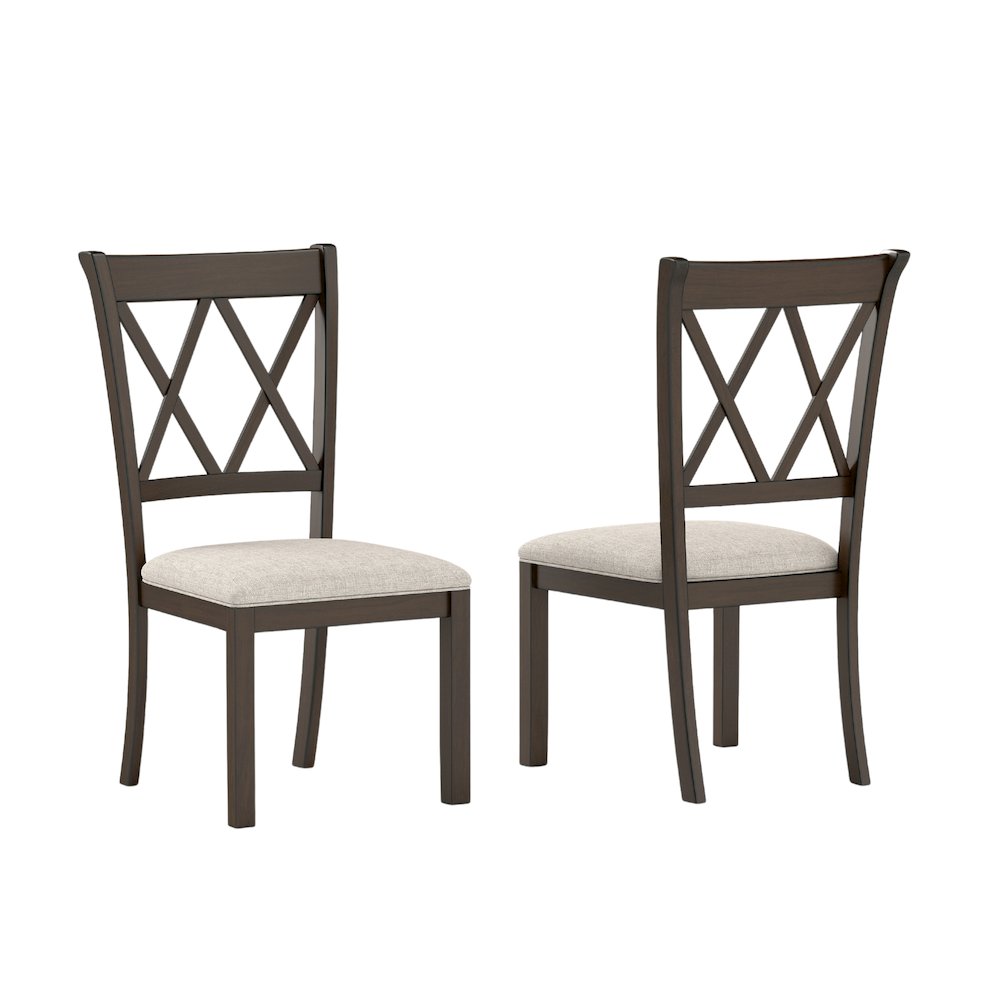 Windvale Upholstered Cross-back Dining Chair, Set of 2. Picture 1