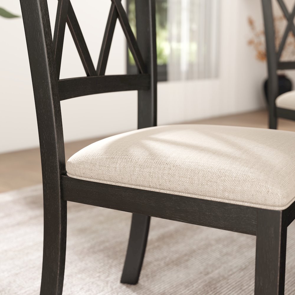 Havre Dining Set, Pedestal Round Table with 4 Chairs. Picture 13