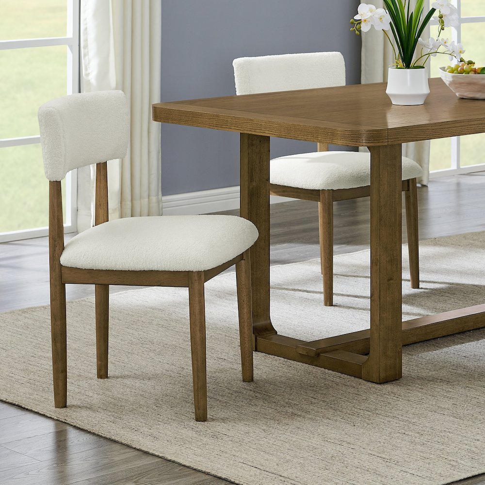 Andus 5-Piece Dining Set, Trestle Dining Table with 4 Stylish Chairs, Light Oak. Picture 10