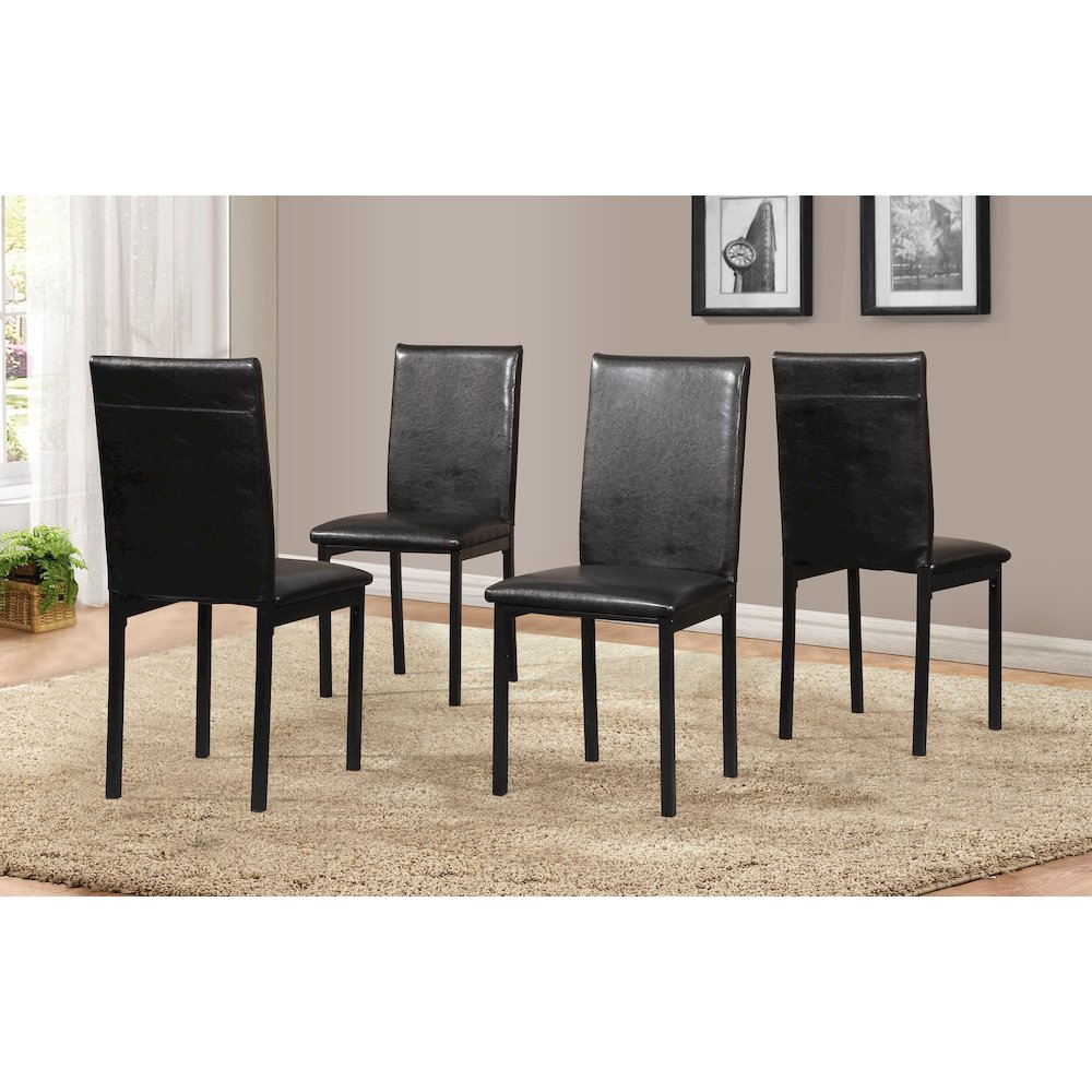 Citico 5-Pc Dinette Set with Faux Marble Top, White Table with Black Chairs. Picture 6