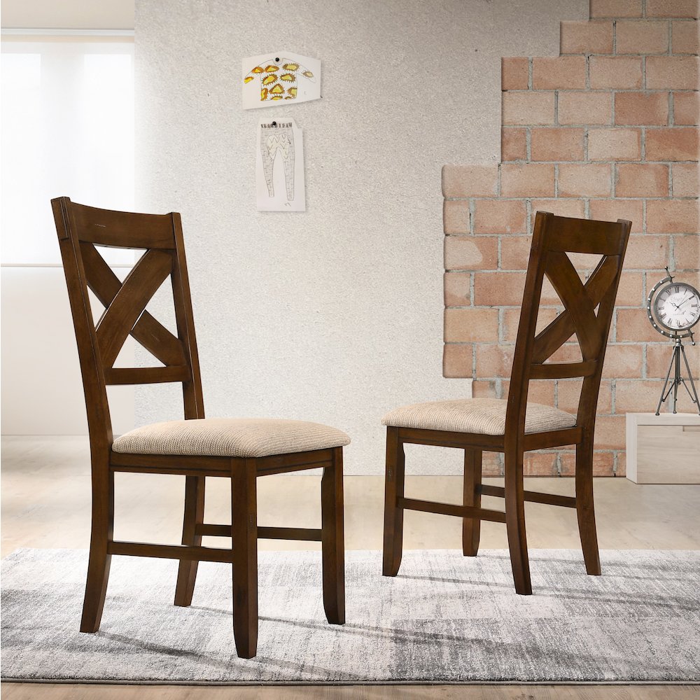 Karven Solid Wood Dining Chairs , Set of 2. Picture 2