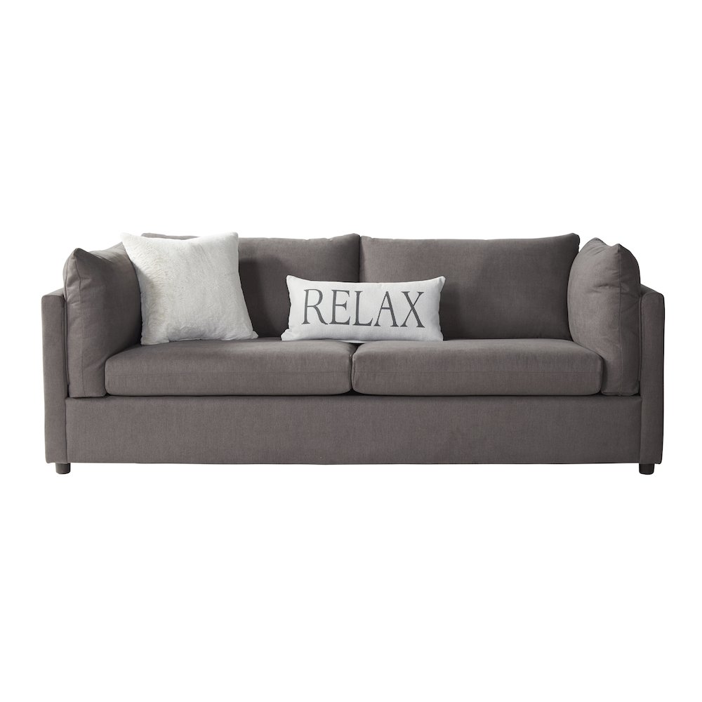 Enda Pillow Back Fabric Sofa, Carbon Gray. Picture 1
