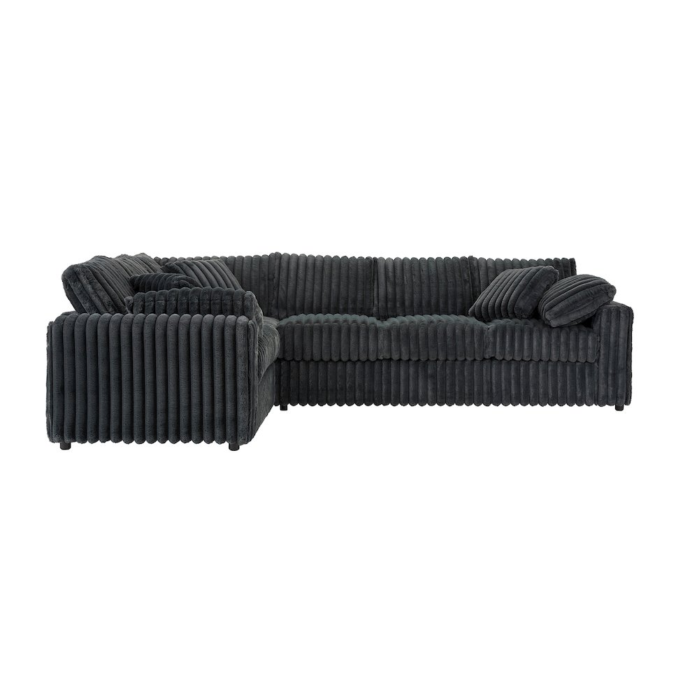 Belvoir 2-Piece Living Room Set, Sofa and Cuddle Chaise, Charcoal. Picture 1