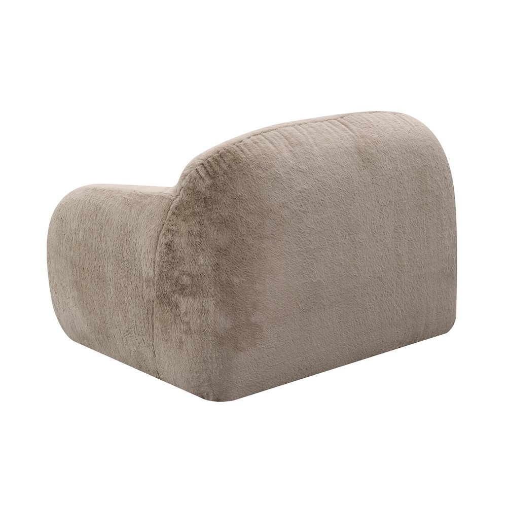 Adell Polar Bear Faux Fur Swivel Cuddle Chair, Camel Brown. Picture 4