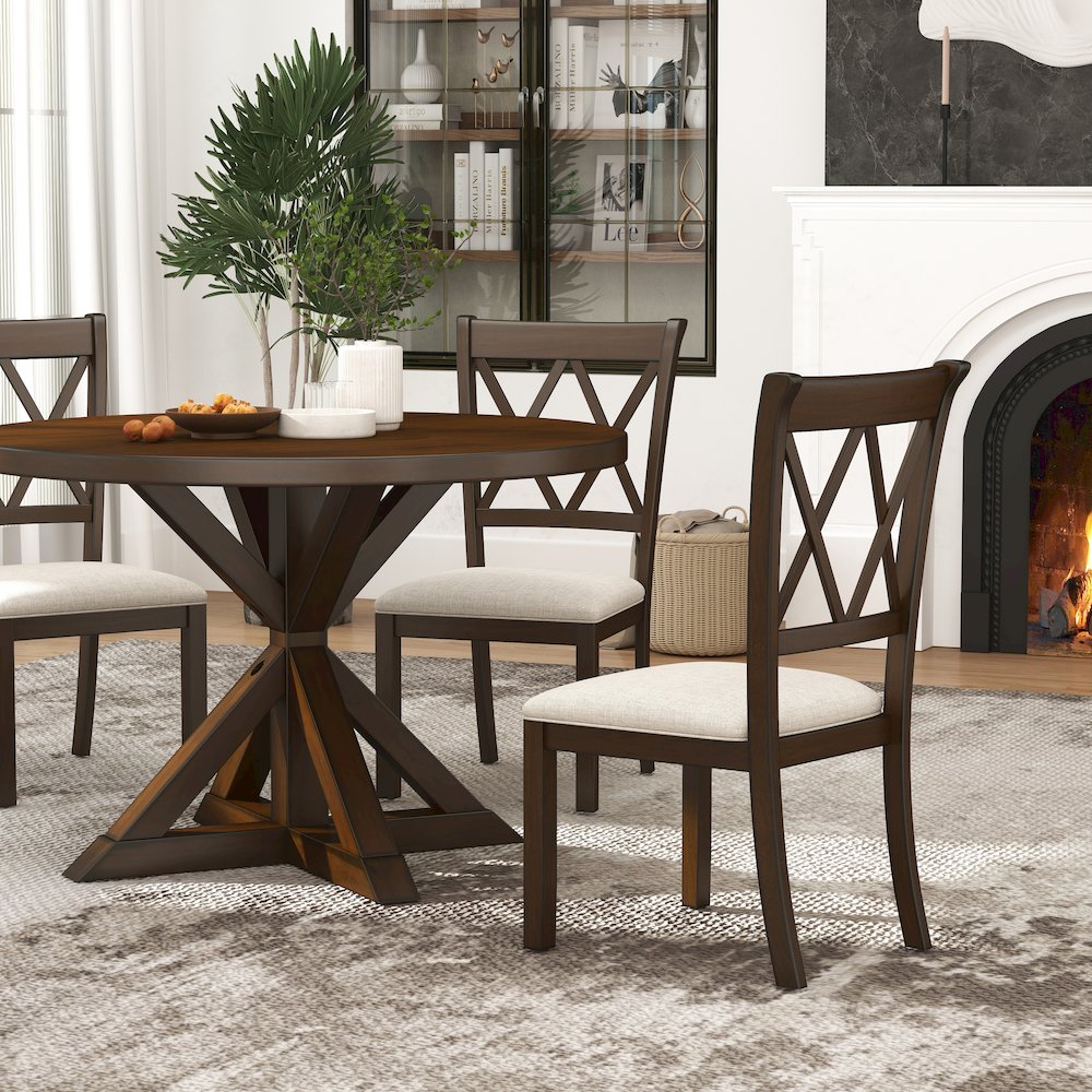 Windvale Dining Set,Cross-Buck Table with 4 Chairs. Picture 5