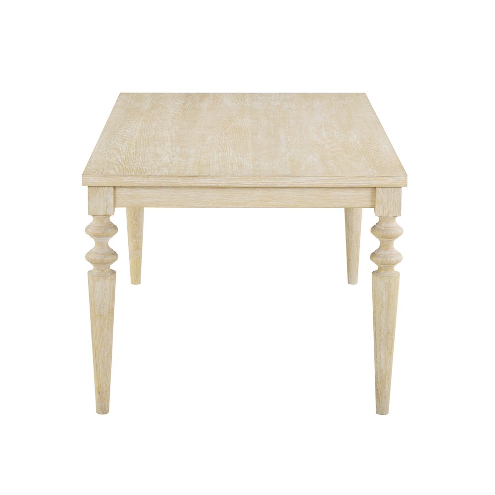 Amonia Urban Style Wired White Finish Wood Turned-Leg Dining Table. Picture 6