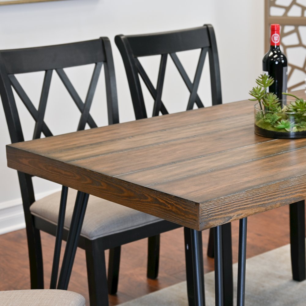 Arroyo 5-Pc Dining Set, Hairpin Dining Table with 4 Chairs, Rich Black. Picture 6