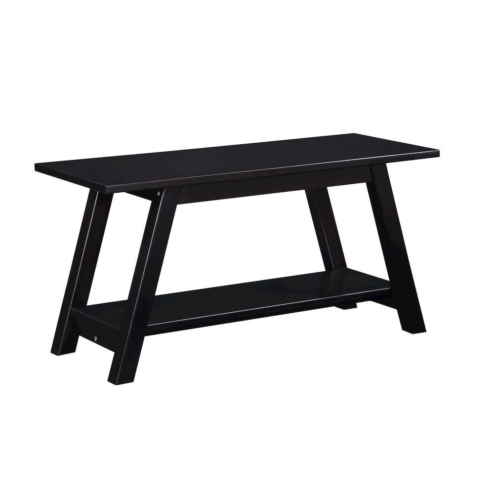 Elyz Solid Wood Bench with Shelf, 36.10-Inch Long. Picture 1