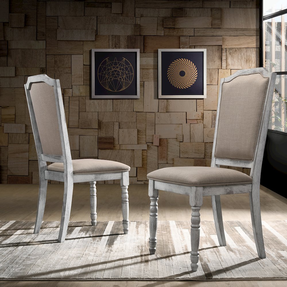 Iris Turned Leg Wood Dining Chair Set of 2. Picture 2
