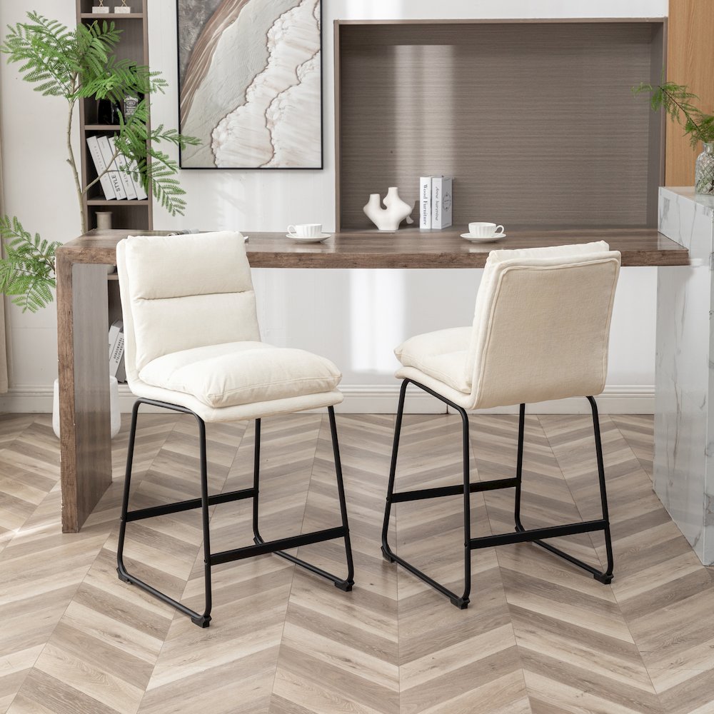 Milos Upholstered 26-inch Counter Height Stools, Set of 2. Picture 4