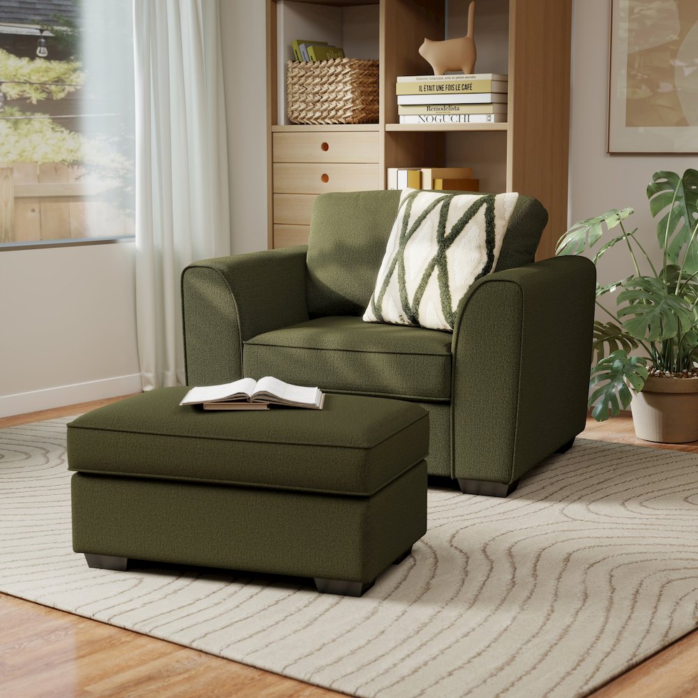 Marvella 3-PC Living Room Set, Sofa, Chair, and Ottoman with Chenille Upholstery. Picture 9