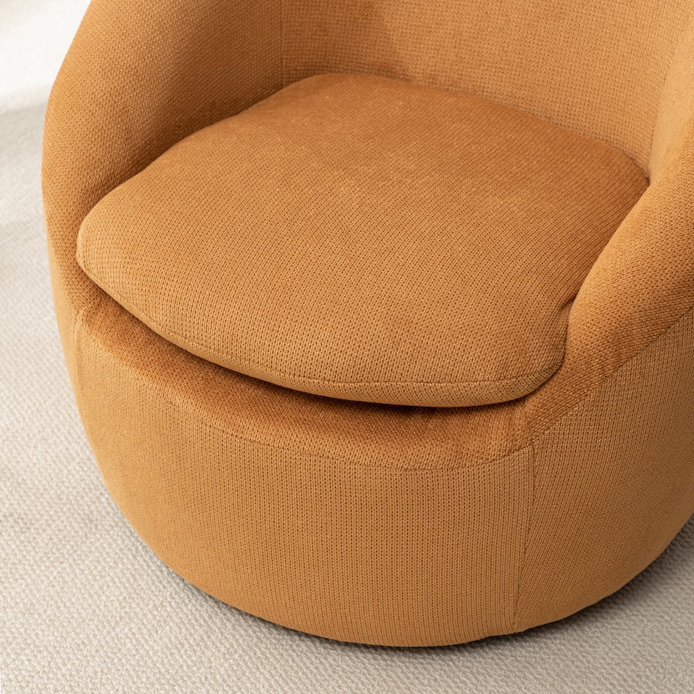 Winnie Modern Barrel Chair, 360° Swivel. Picture 8