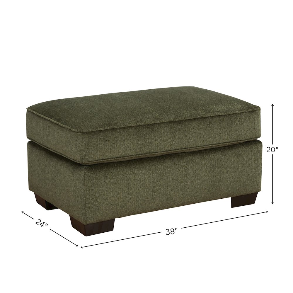 Marvella Living Room Ottoman with Mosswood Chenille Upholstery. Picture 7