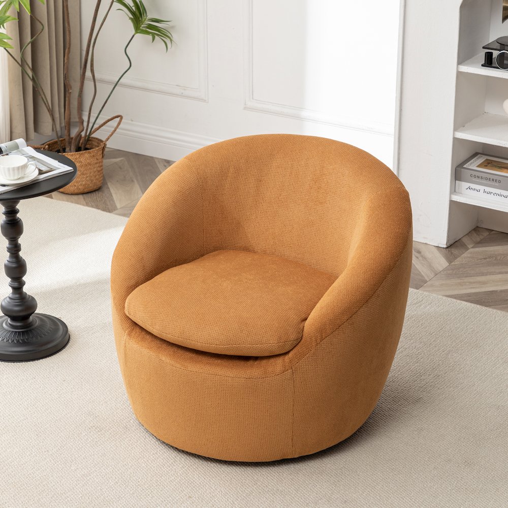 Winnie Modern Barrel Chair, 360° Swivel. Picture 2