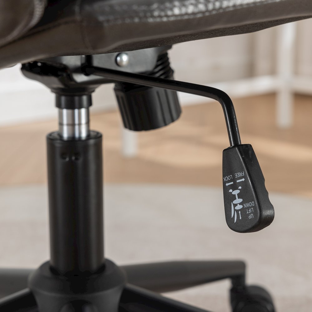 Bizerte Adjustable Swivel Criss Cross, Wide Seat Office or Vanity Chair, Gray. Picture 11