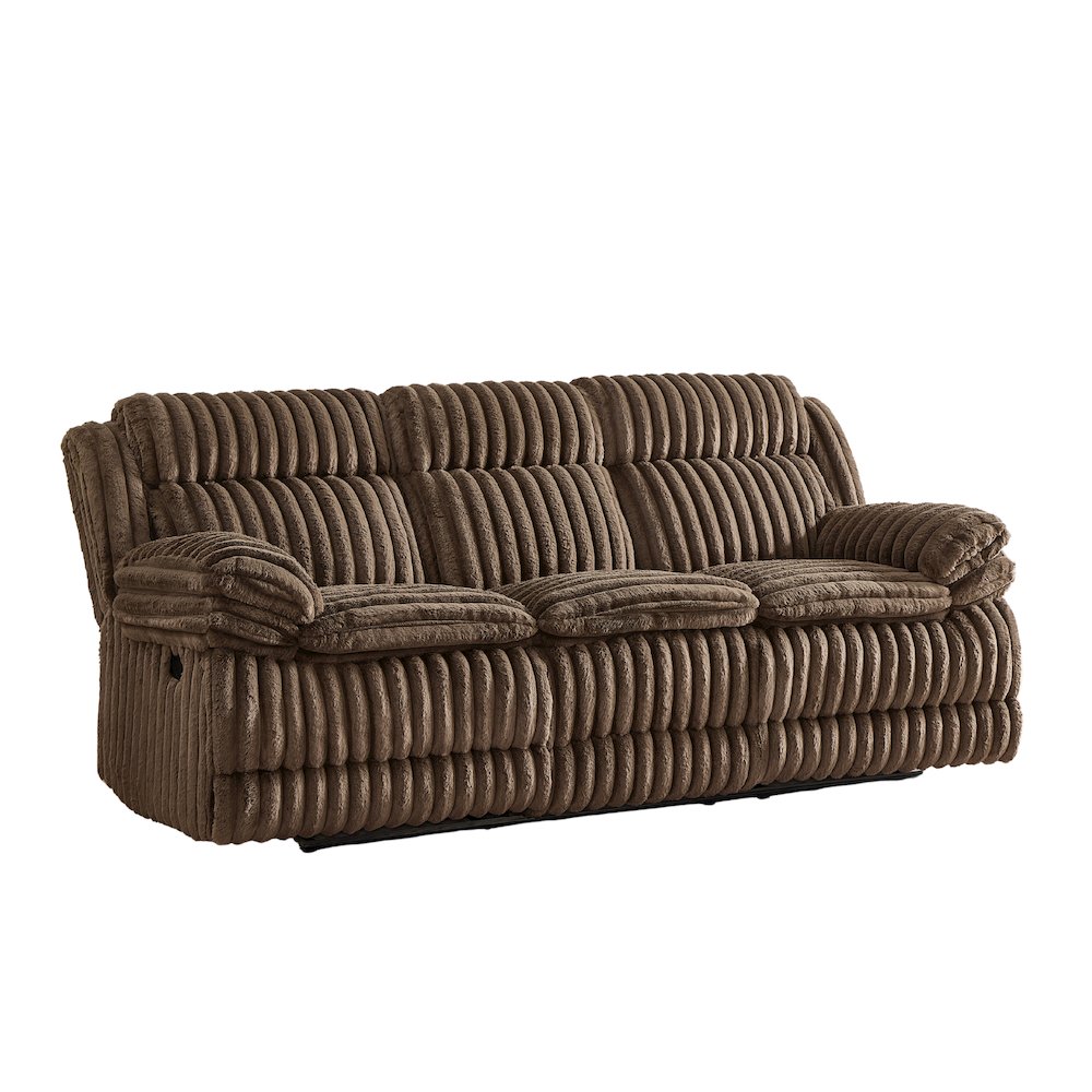 Ardello 2PC Reclining Sofa Set, Corduroy, Built-In Power Center, Storage Console. Picture 17