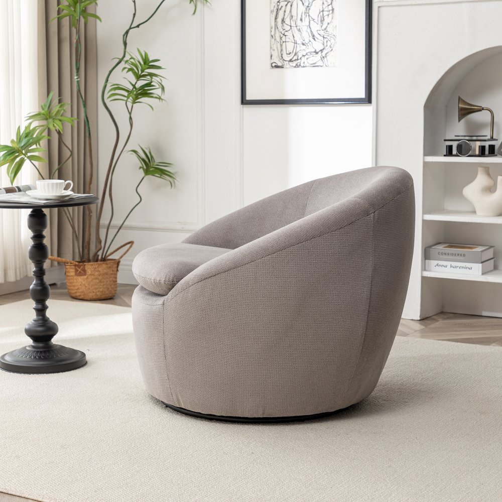 Winnie Modern Barrel Chair, 360° Swivel. Picture 5