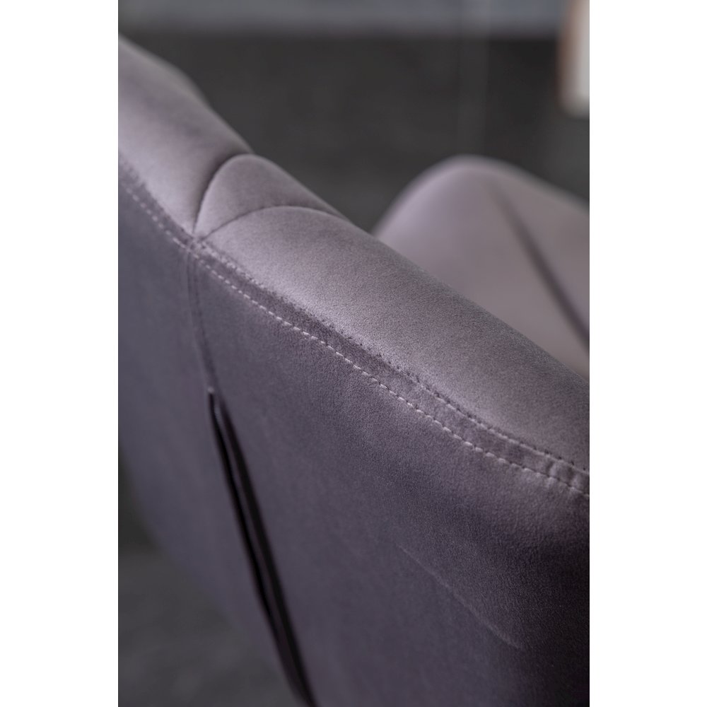 Breni Velvet Diamond Tufted Swivel Adjustable Height Barstool, Set of 2, Gray. Picture 11