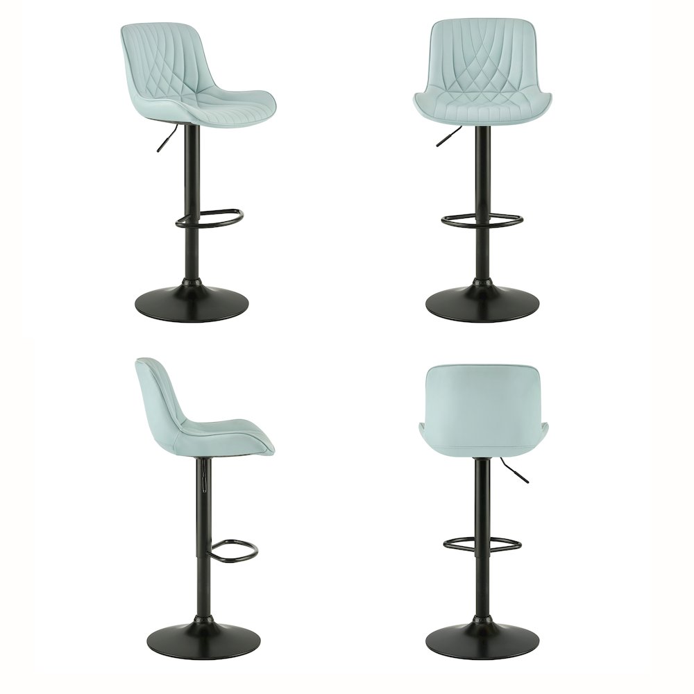 Kovyn Contemporary Adjustable Barstool with Faux Leather Swivel Seats, Set of 2. Picture 10