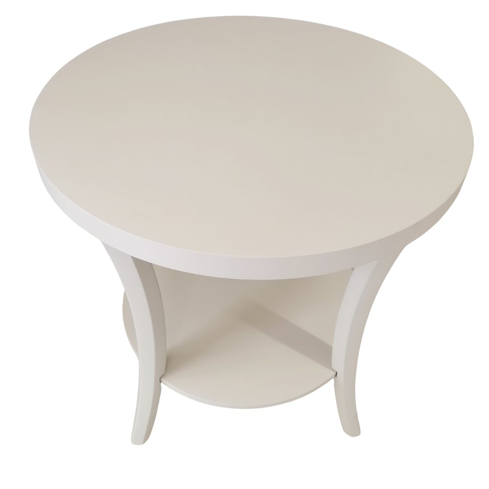 Perth Round End Table with Shelf, Ivory. Picture 6