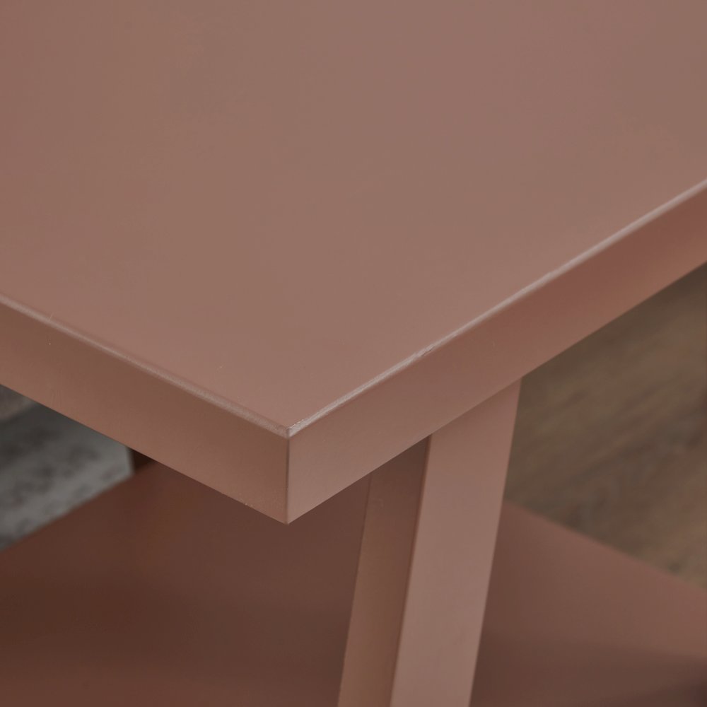 Athens Contemporary Wood Shelf End Table in Red. Picture 5