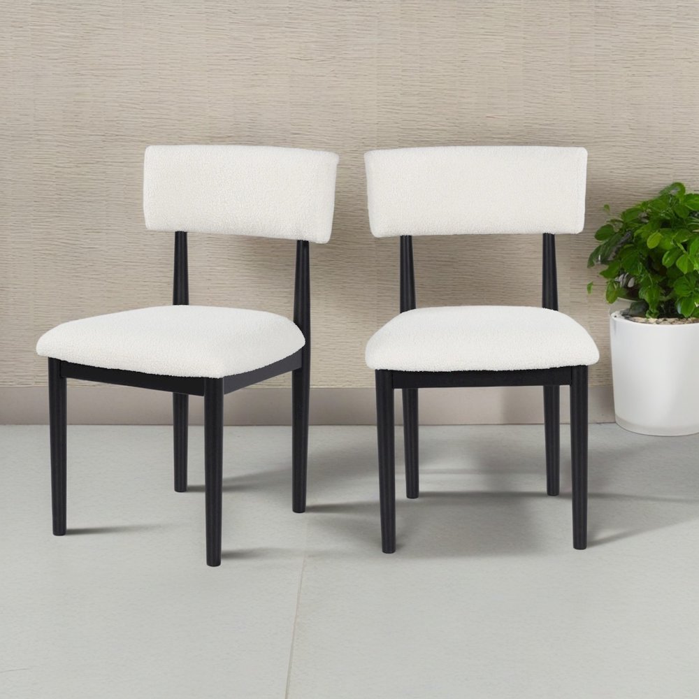 Ellis Boucle Upholstered Dining Chairs, Set of 2. Picture 2