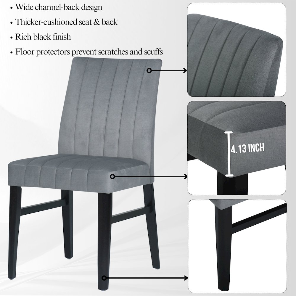 Wendell Contemporary Upholstered Dining Chairs, Set of 2. Picture 8