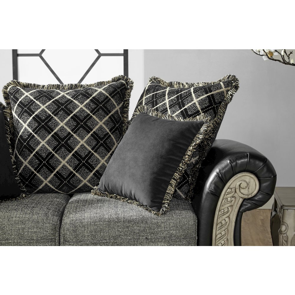 San Marino 2-Tone Fabric Wooden Frame Sofa in Ebony. Picture 2