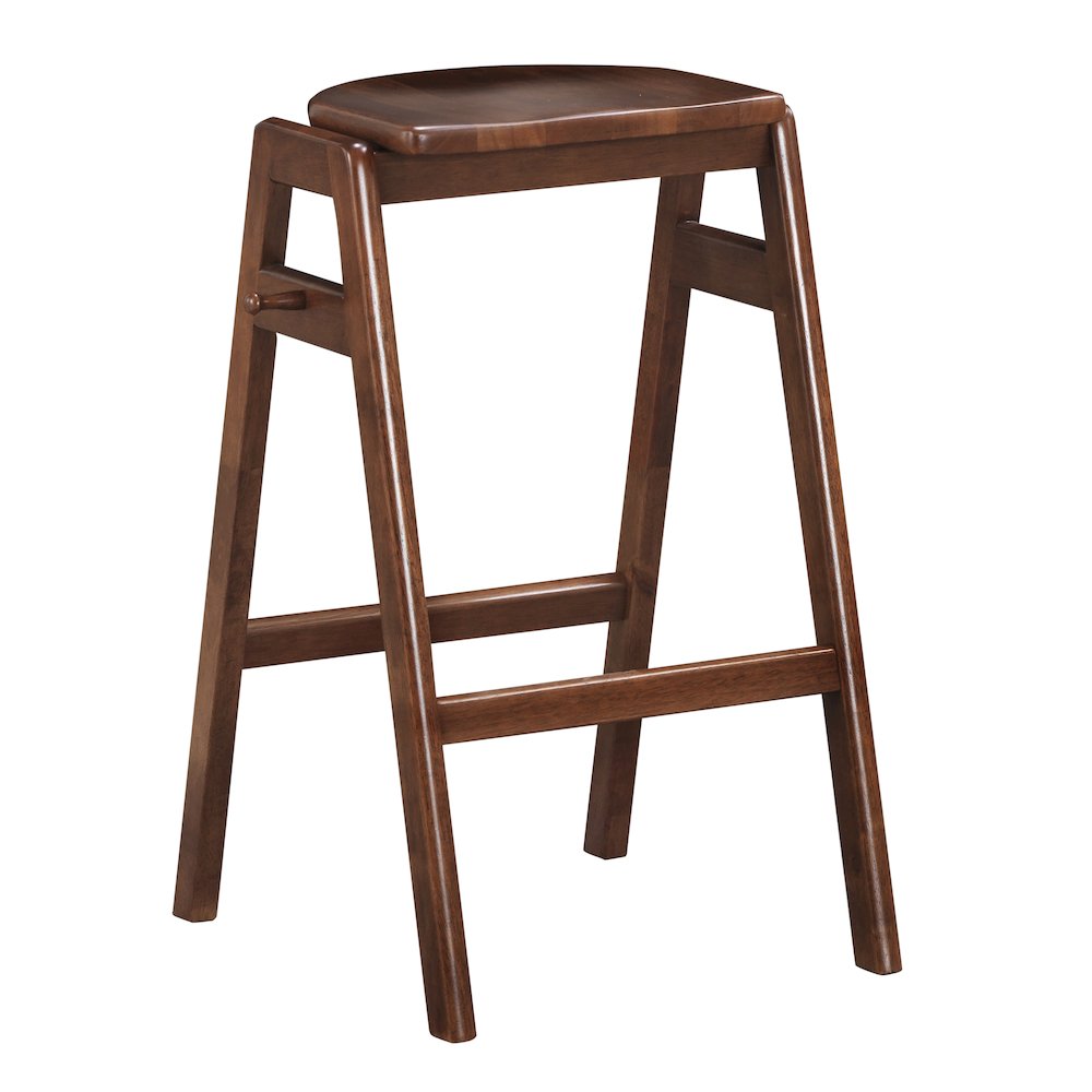 Malvern Mid-Century Modern Wood Stackable Barstools, Set of 2. Picture 1