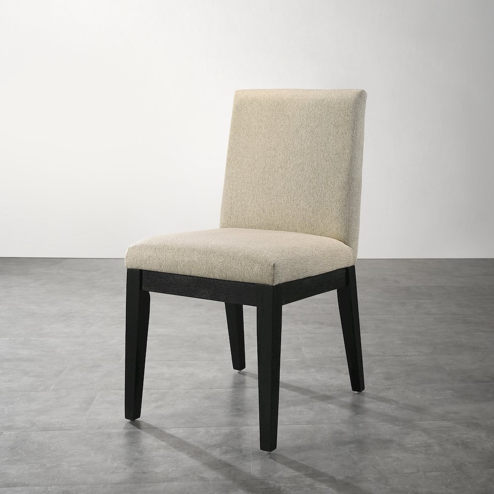 Rocco Contemporary Solid Wood Dining Chairs, Set of 2, Beige. Picture 4