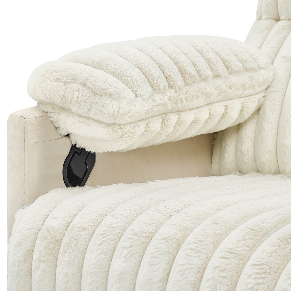 Bocaton Wide Wale Corduroy Upholstery Manual Recliner. Picture 10