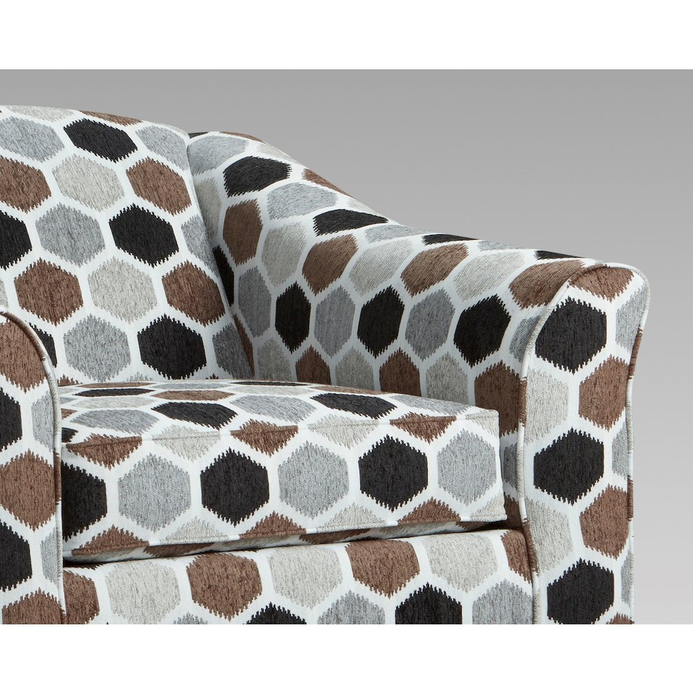 Camero Fabric Pillowback Arm Chair, Silver. Picture 3