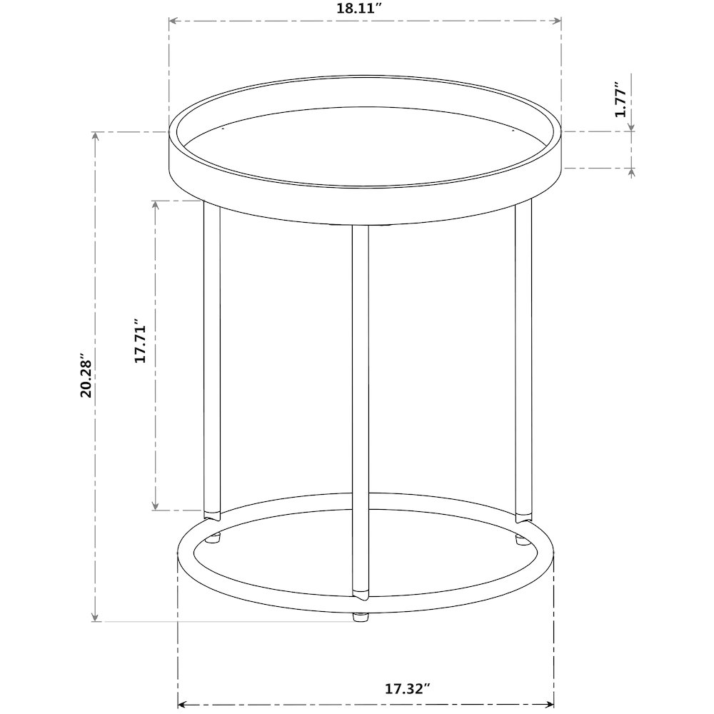 Genoa Round Tray Table with Metal Frame, Espresso. Picture 4