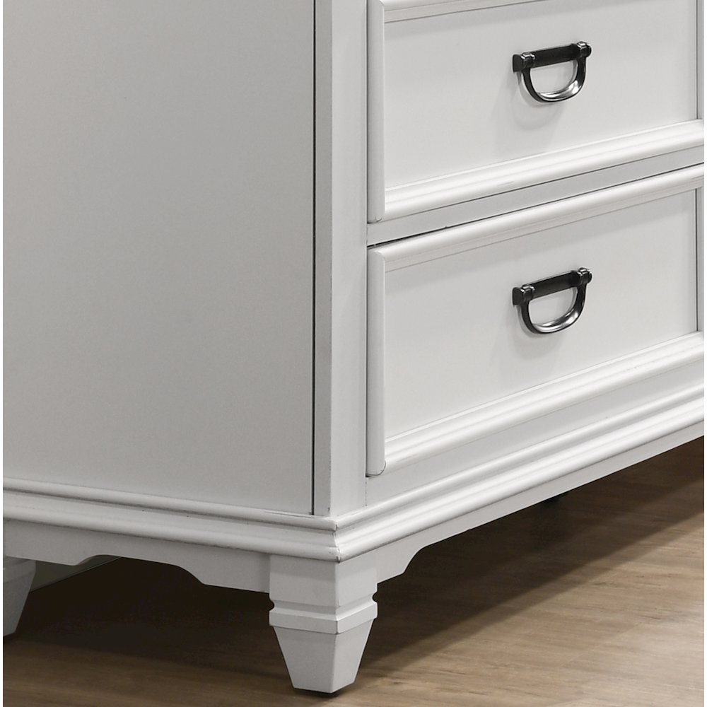 Clelane Wood 3-Drawer Nightstand, Weathered White and Gray. Picture 3