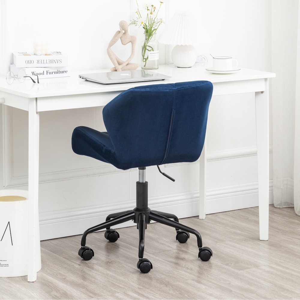 Eldon Diamond Tufted Adjustable Swivel Office Chair, Blue. Picture 5