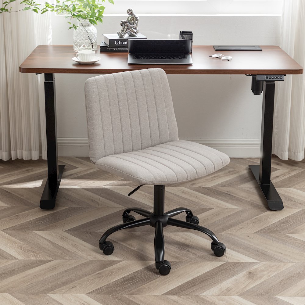 Masar Fabric Swivel Office Chair, Gray. Picture 4