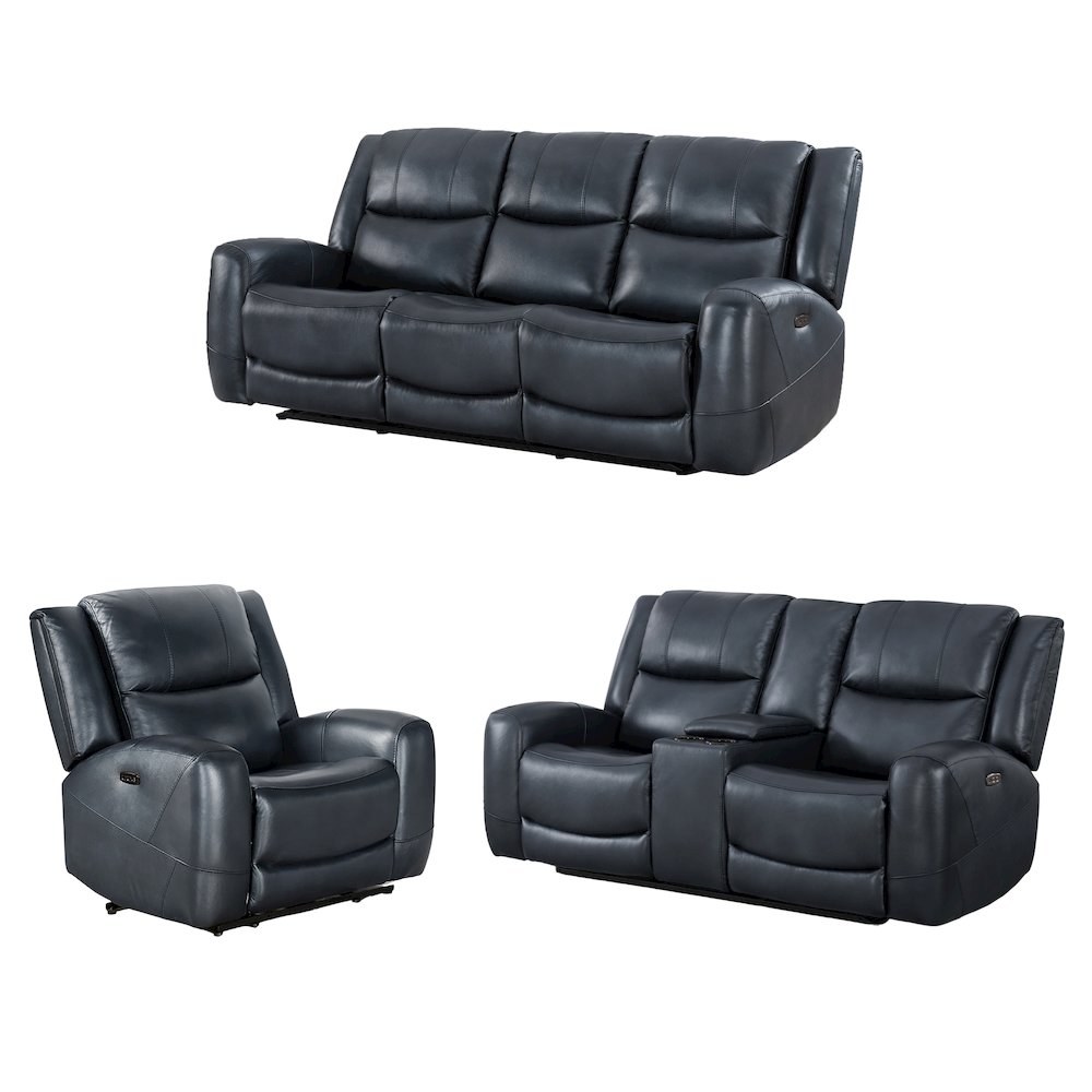 Cozura 3-Piece Leather Power Recling Living Room Set. Picture 1