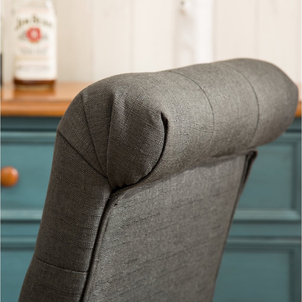 Amonia 5-Pc Dining Set, Turned-Leg Dining Table with 4 Tufted Chairs, Charcoal. Picture 10