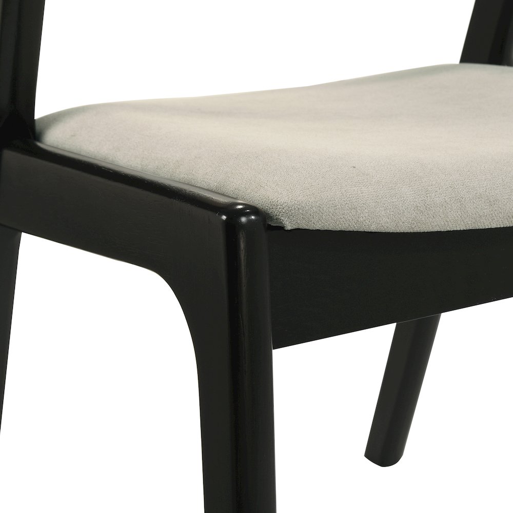Modern 7-Piece Dining Set, Walnut Finished Dining Table with 6 Black Chairs. Picture 15